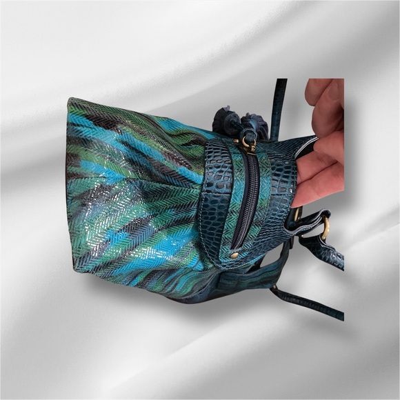 Sharif Studio Shoulder Bag EUC Croc embossed with magnetic closure Retail $400 - Picture 6 of 8